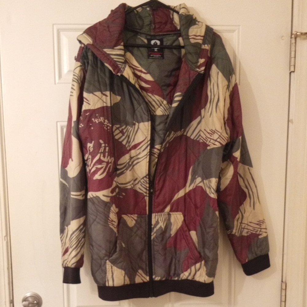 Camouflage Bomber Jacket with Earthy Tones